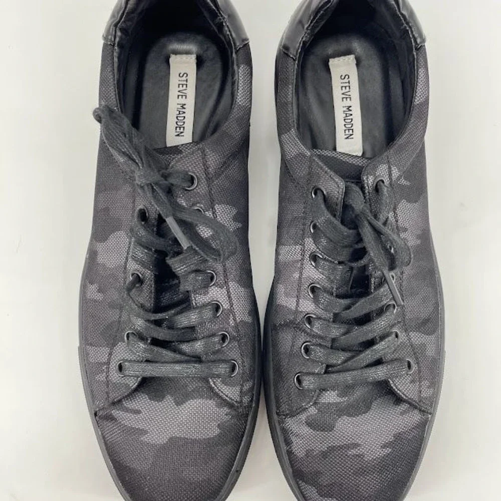 Steve Madden Men's 12 Black Camo Print Low-Top Sneakers Casual Athletic‎ Shoes
